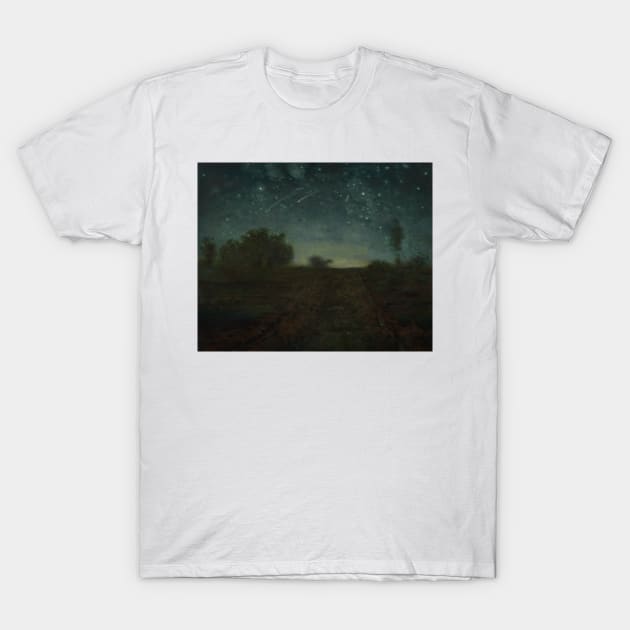 Starry Night by Jean-Francois Millet T-Shirt by Classic Art Stall